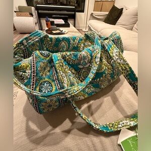 Vera Bradley small duffel - blue green with tags